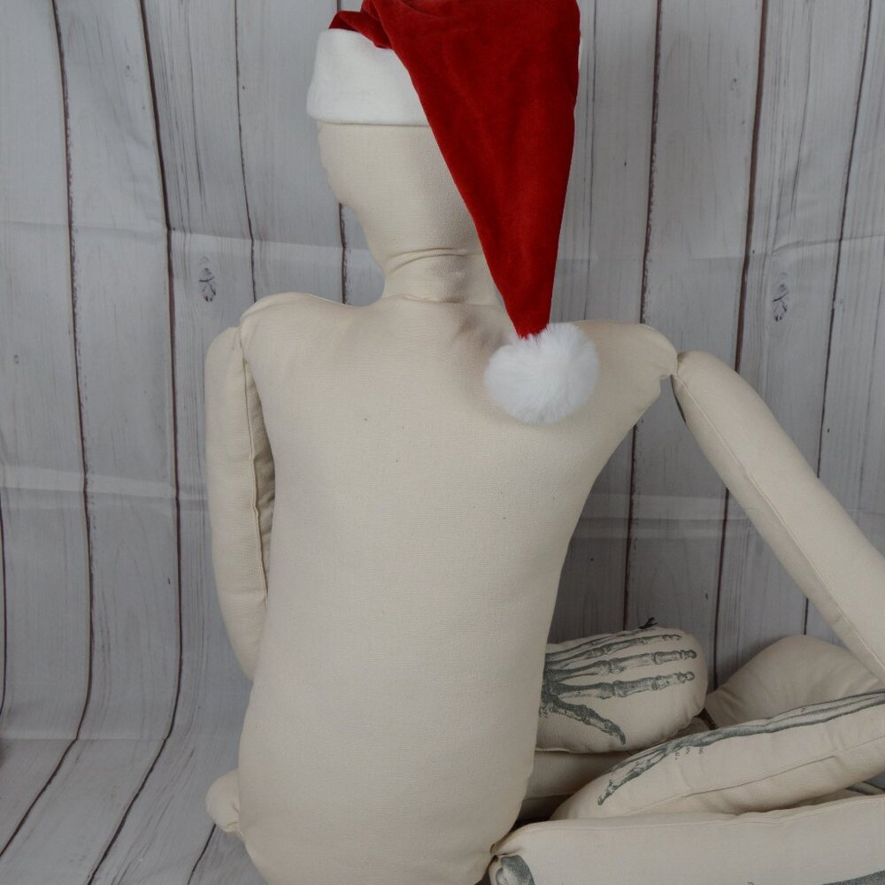 NEW LARGE John Derian x Target CHRISTMAS XMAS SANTA Stuffed Skeleton Pillow 63” - Picture 5 of 14
